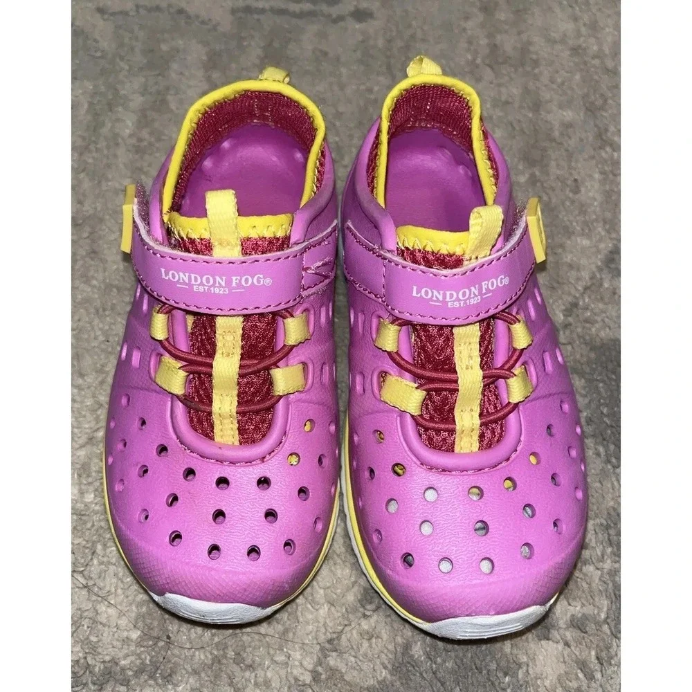 London Fog Mudpuppies Pool to Play Sneakers Pink Water Shoes Toddler Girls Sz 8